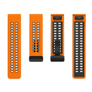 For Garmin QuickFit 26mm Kalebol Two-color Magnetic Silicone Watch Band(Orange Black)