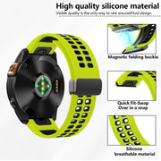 For Garmin QuickFit 26mm Kalebol Two-color Magnetic Silicone Watch Band(Orange Black)