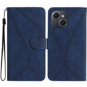 For Tecno Spark 40C Stitching Embossed Leather Phone Case(Blue)