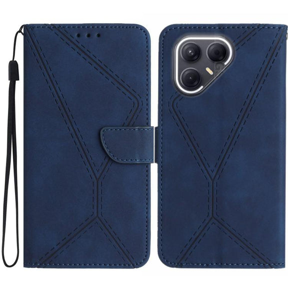 For Tecno Pova 7 5G Stitching Embossed Leather Phone Case(Blue)