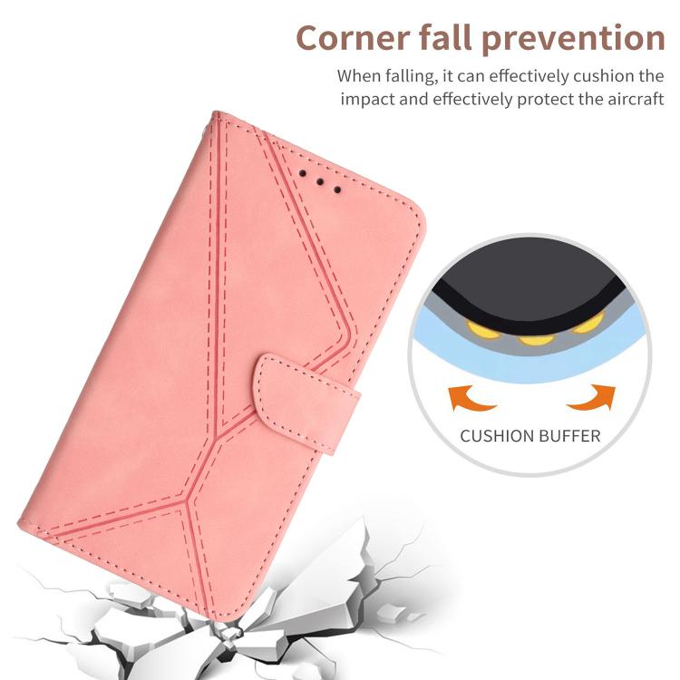 For Tecno Spark 40 Pro+ 4G Stitching Embossed Leather Phone Case(Pink)