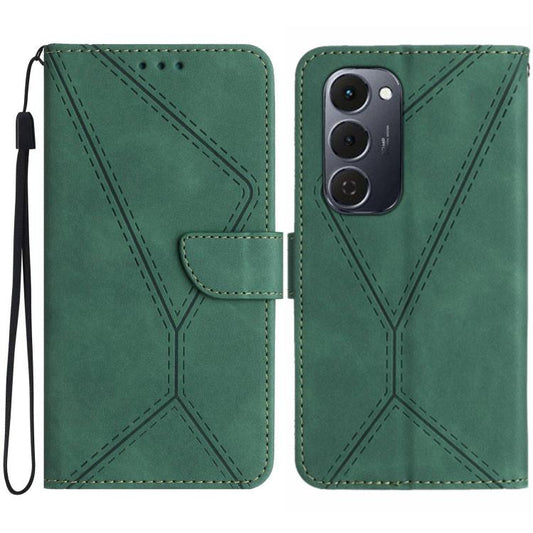 For Tecno Spark 40 Pro+ 4G Stitching Embossed Leather Phone Case(Green) - free shipping - PMC Jewellery - Order now!