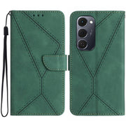 For Tecno Spark 40 Pro+ 4G Stitching Embossed Leather Phone Case(Green)