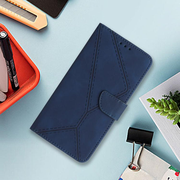For Tecno Spark 40 Pro+ 4G Stitching Embossed Leather Phone Case(Blue)