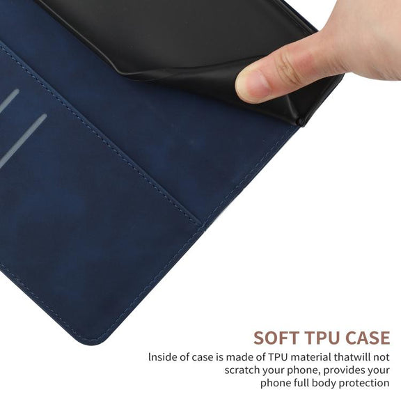 For Tecno Spark 40 Pro+ 4G Stitching Embossed Leather Phone Case(Blue)