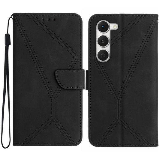 For Tecno Spark 40 Pro 4G Stitching Embossed Leather Phone Case(Black) - free shipping - PMC Jewellery - Order now!