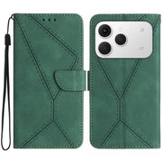 For Tecno Spark 40 4G Stitching Embossed Leather Phone Case(Green)