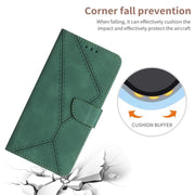 For Tecno Spark 40 4G Stitching Embossed Leather Phone Case(Green)