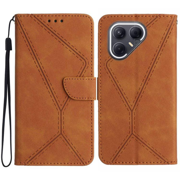 For Tecno Pova 7 Ultra 5G Stitching Embossed Leather Phone Case(Brown)