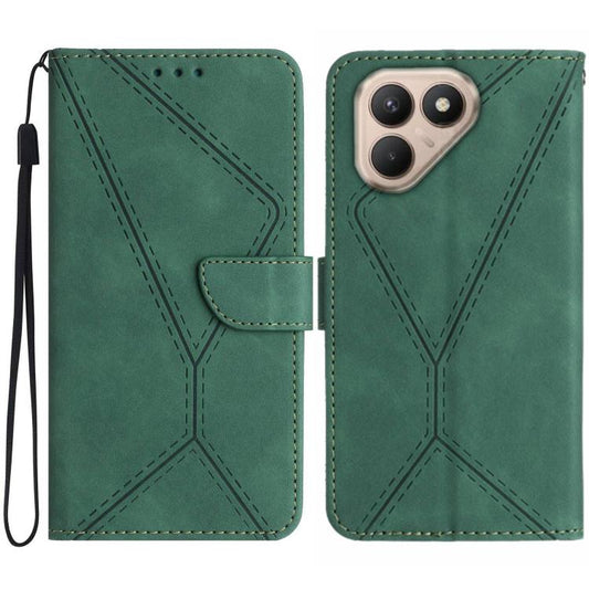 For Tecno Pova 7 4G Stitching Embossed Leather Phone Case(Green) - free shipping - PMC Jewellery - Order now!