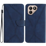 For Tecno Pova 7 4G Stitching Embossed Leather Phone Case(Blue)