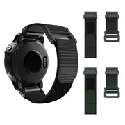 For Garmin QuickFit 26mm Kalebol Loop Nylon Buckle Watch Band(Black)