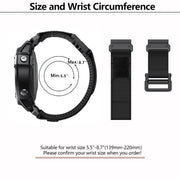 For Garmin QuickFit 26mm Kalebol Loop Nylon Buckle Watch Band(Black)