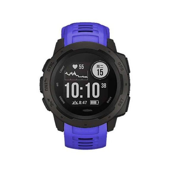 For Garmin Instinct 22mm Kalebol Steel Buckle Silicone Watch Band(Royal Blue)