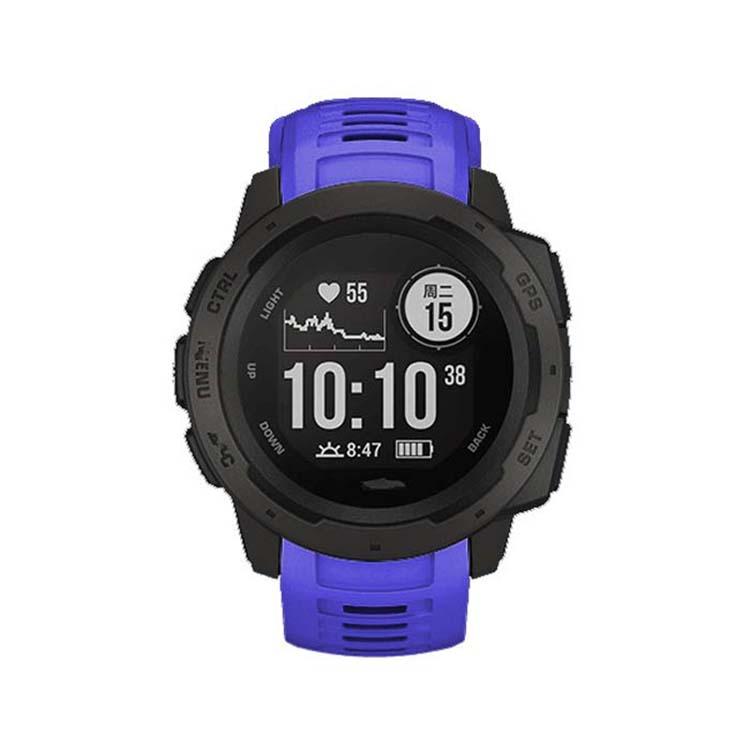 For Garmin Instinct 22mm Kalebol Steel Buckle Silicone Watch Band(Royal Blue)