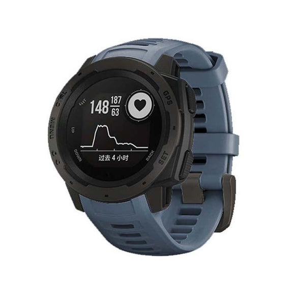 For Garmin Instinct 22mm Kalebol Steel Buckle Silicone Watch Band(Navy Blue)