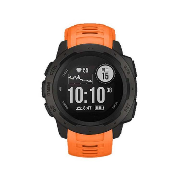 For Garmin Instinct 22mm Kalebol Steel Buckle Silicone Watch Band(Orange)