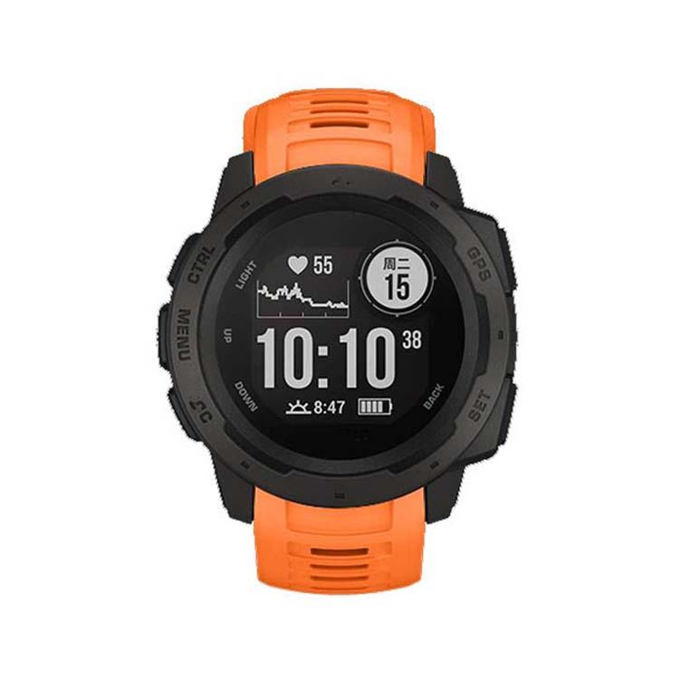 For Garmin Instinct 22mm Kalebol Steel Buckle Silicone Watch Band(Orange)