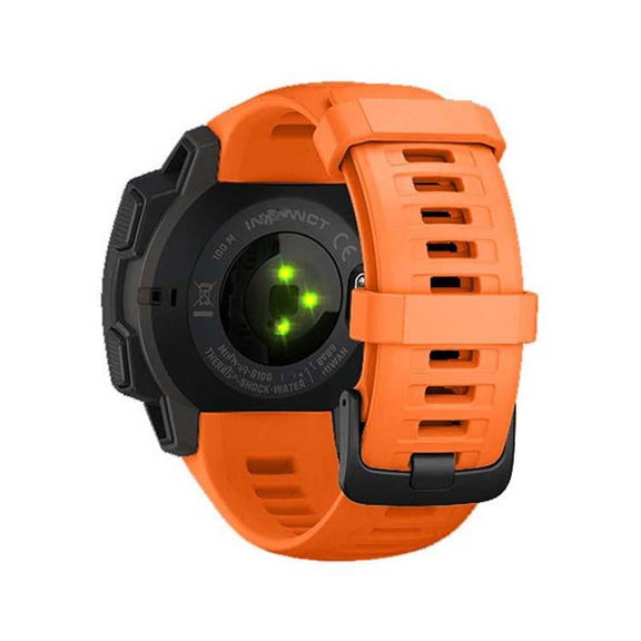 For Garmin Instinct 22mm Kalebol Steel Buckle Silicone Watch Band(Orange)