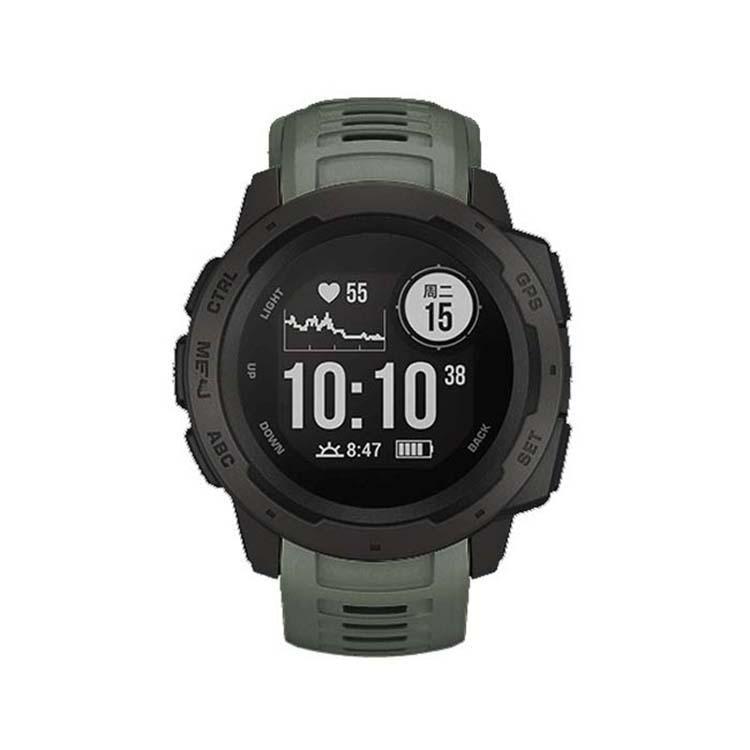 For Garmin Instinct 22mm Kalebol Steel Buckle Silicone Watch Band(Army Green)