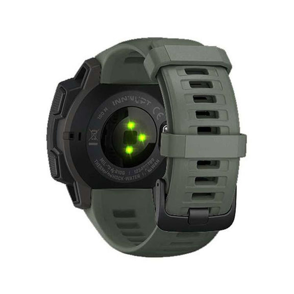 For Garmin Instinct 22mm Kalebol Steel Buckle Silicone Watch Band(Army Green)