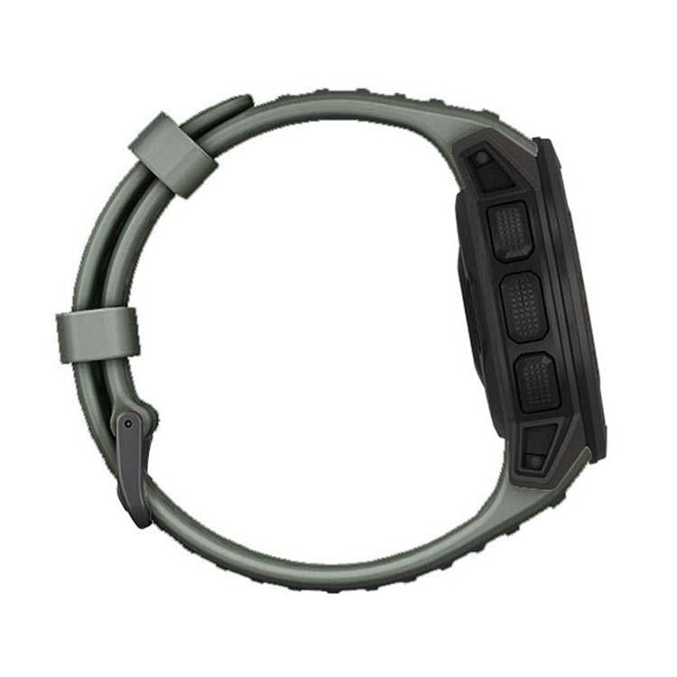 For Garmin Instinct 22mm Kalebol Steel Buckle Silicone Watch Band(Army Green)