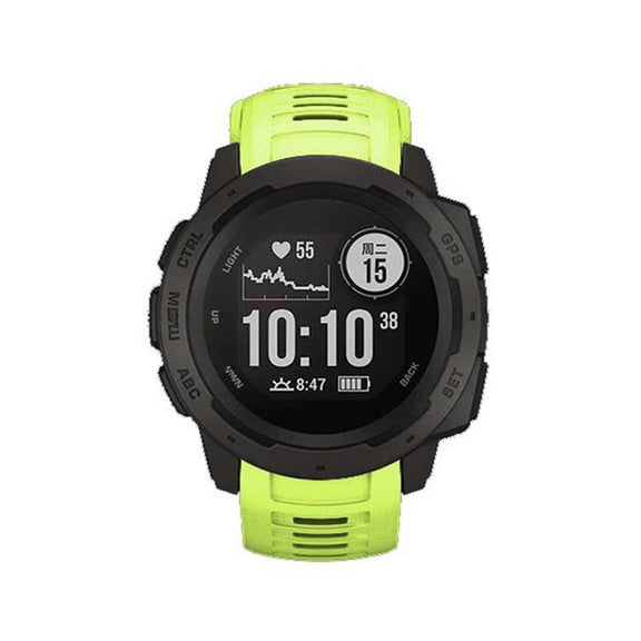 For Garmin Instinct 22mm Kalebol Steel Buckle Silicone Watch Band(Green)