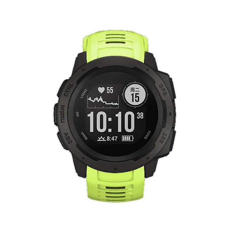 For Garmin Instinct 22mm Kalebol Steel Buckle Silicone Watch Band(Green)