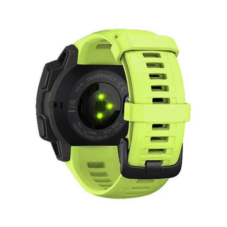 For Garmin Instinct 22mm Kalebol Steel Buckle Silicone Watch Band(Green)