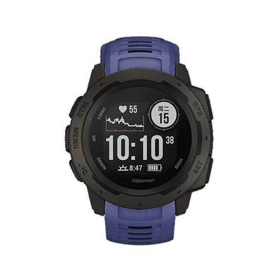 For Garmin Instinct 22mm Kalebol Steel Buckle Silicone Watch Band(Dark Blue)