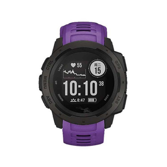 For Garmin Instinct 22mm Kalebol Steel Buckle Silicone Watch Band(Purple)