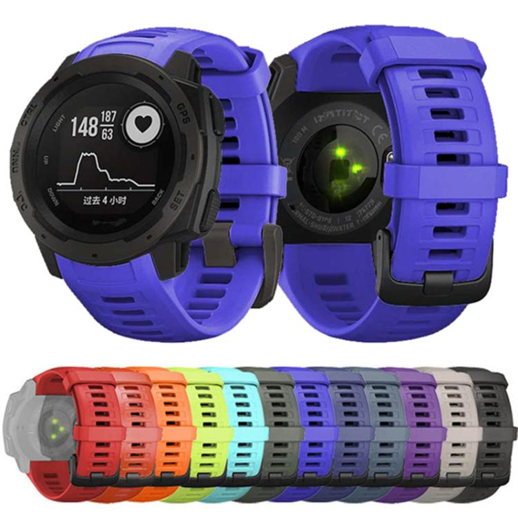 For Garmin Instinct 22mm Kalebol Steel Buckle Silicone Watch Band(Army Green)