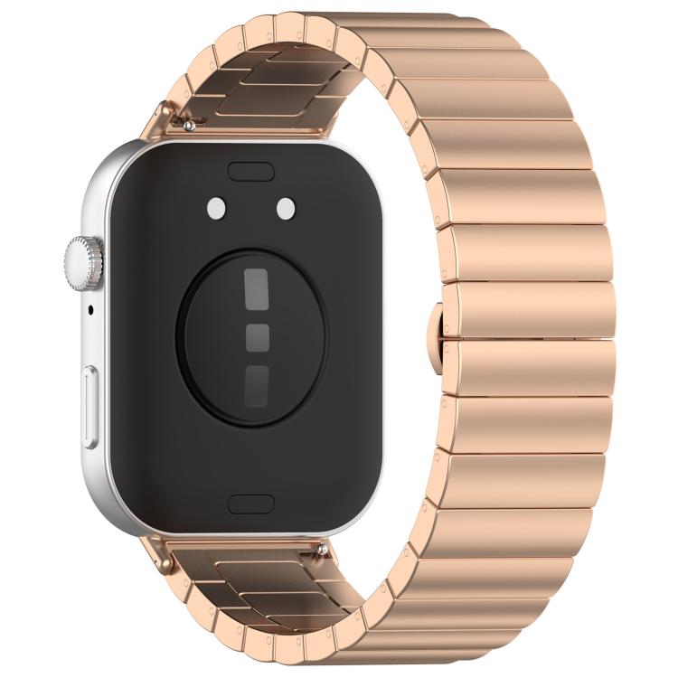 For Huawei Watch Fit3 Kalebol Solid Stainless Steel Strap(Rose Gold)
