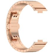 For Huawei Watch Fit3 Kalebol Solid Stainless Steel Strap(Rose Gold)