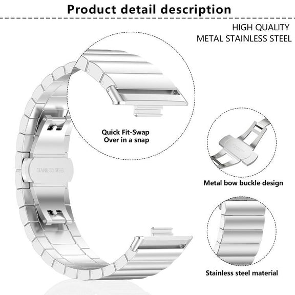 For Huawei Watch Fit3 Kalebol Solid Stainless Steel Strap(Rose Gold)