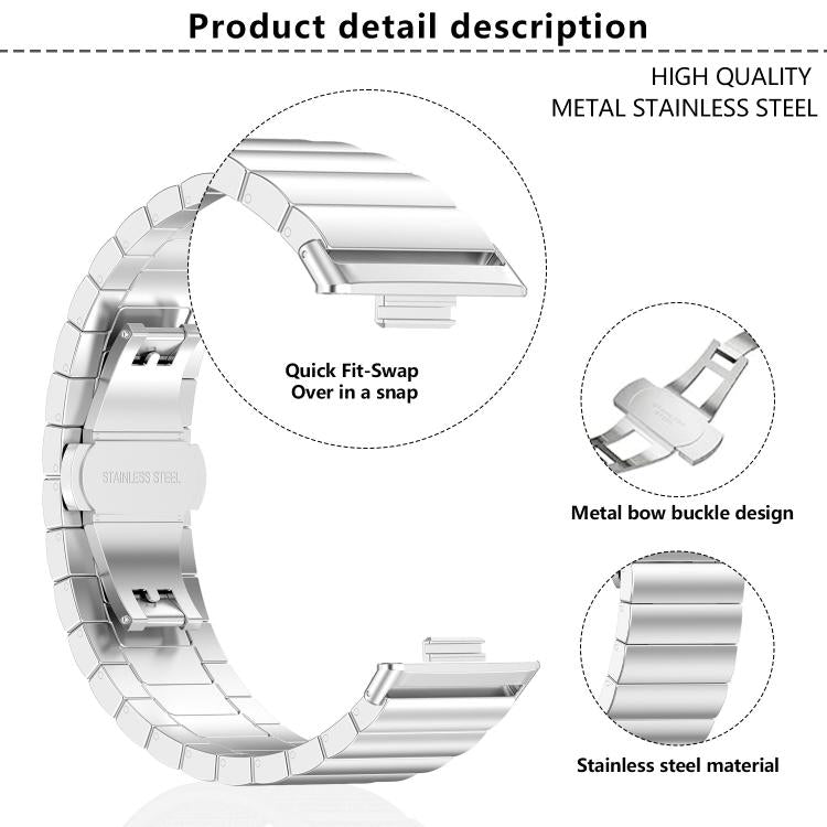For Huawei Watch Fit3 Kalebol Solid Stainless Steel Strap(Rose Gold)