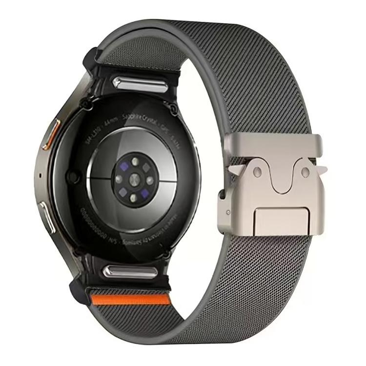 For Samsung Galaxy Watch 7 / 6 / 5 / 4 Press Button Connector Parachute Buckle Elastic Nylon Watch Band(Dark Grey) - free shipping - PMc TechLife - Order now!