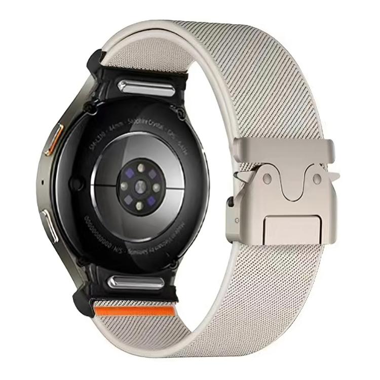 For Samsung Galaxy Watch 7 / 6 / 5 / 4 Press Button Connector Parachute Buckle Elastic Nylon Watch Band(Starlight)