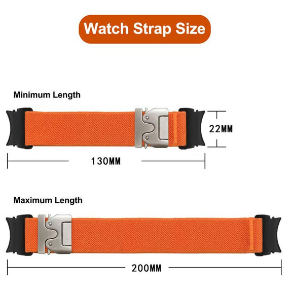 For Samsung Galaxy Watch 7 / 6 / 5 / 4 Press Button Connector Parachute Buckle Elastic Nylon Watch Band(Wine Red)