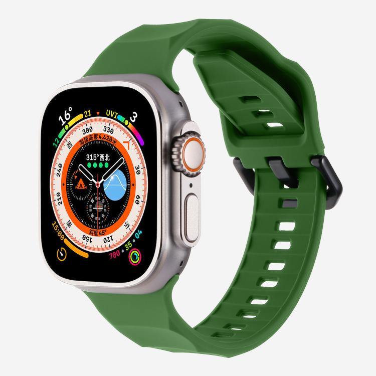 For Apple Watch 46mm / 49mm / 45mm / 44mm Kalebol Ripple Sports Silicone Strap(Army Green) - Watch Bands by Kalebol | Online Shopping South Africa | PMC TechLife | Buy Now Pay Later Mobicred