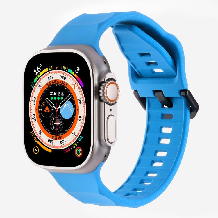 For Apple Watch 46mm / 49mm / 45mm / 44mm Kalebol Ripple Sports Silicone Strap(Blue) - Watch Bands by Kalebol | Online Shopping South Africa | PMC TechLife | Buy Now Pay Later Mobicred