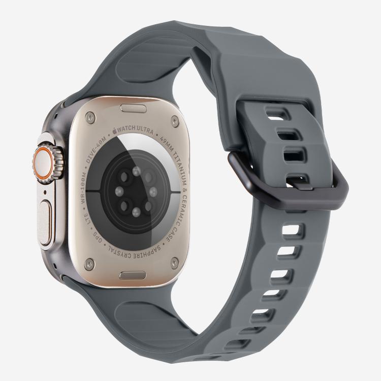 For Apple Watch 46mm / 49mm / 45mm / 44mm Kalebol Ripple Sports Silicone Strap(Dark Grey) - Watch Bands by Kalebol | Online Shopping South Africa | PMC TechLife | Buy Now Pay Later Mobicred