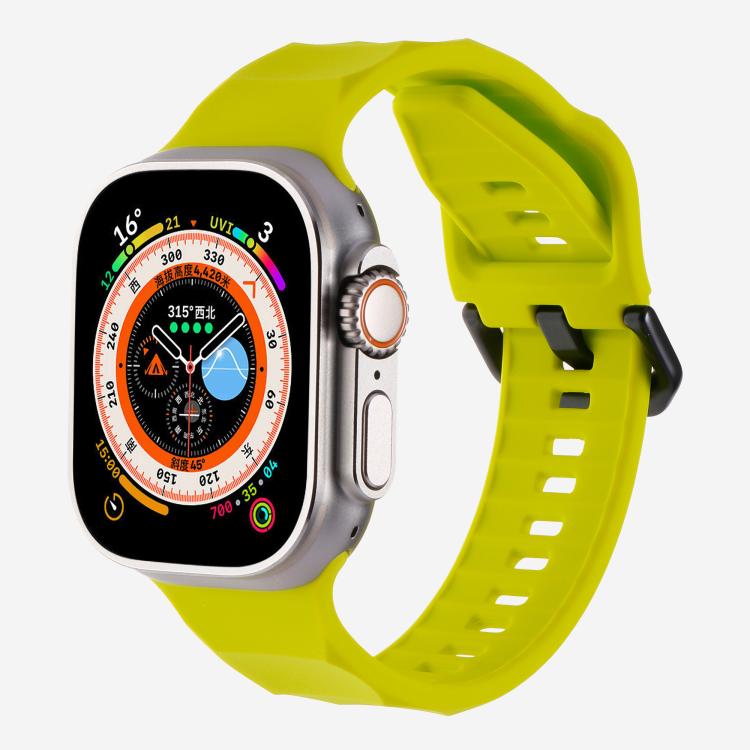 For Apple Watch 46mm / 49mm / 45mm / 44mm Kalebol Ripple Sports Silicone Strap(Fluorescent Green) - Watch Bands by Kalebol | Online Shopping South Africa | PMC TechLife | Buy Now Pay Later Mobicred
