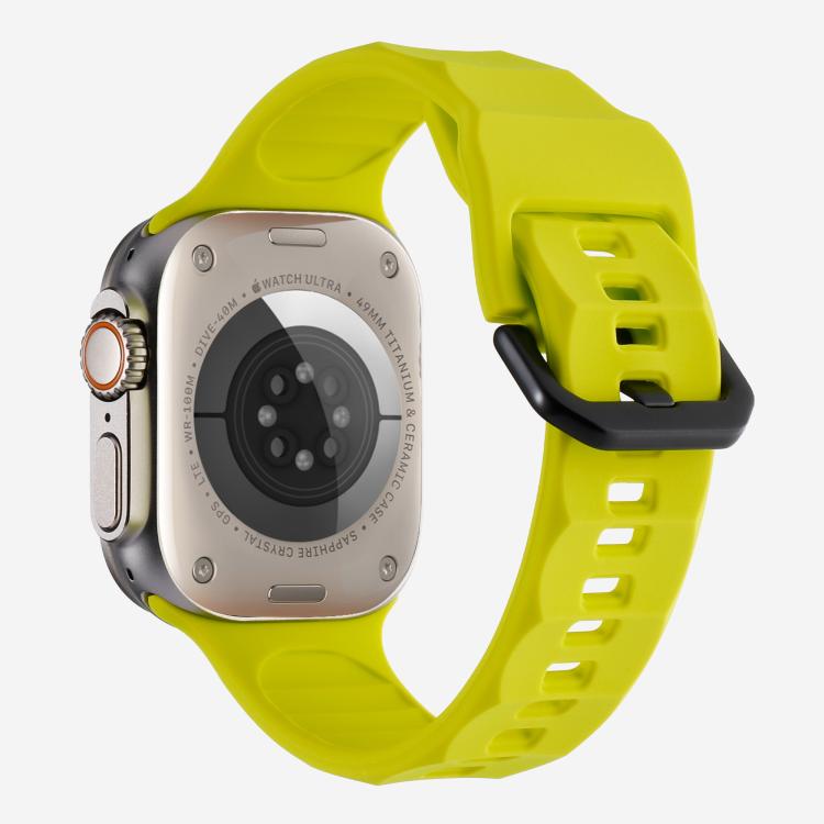 For Apple Watch 46mm / 49mm / 45mm / 44mm Kalebol Ripple Sports Silicone Strap(Fluorescent Green) - Watch Bands by Kalebol | Online Shopping South Africa | PMC TechLife | Buy Now Pay Later Mobicred