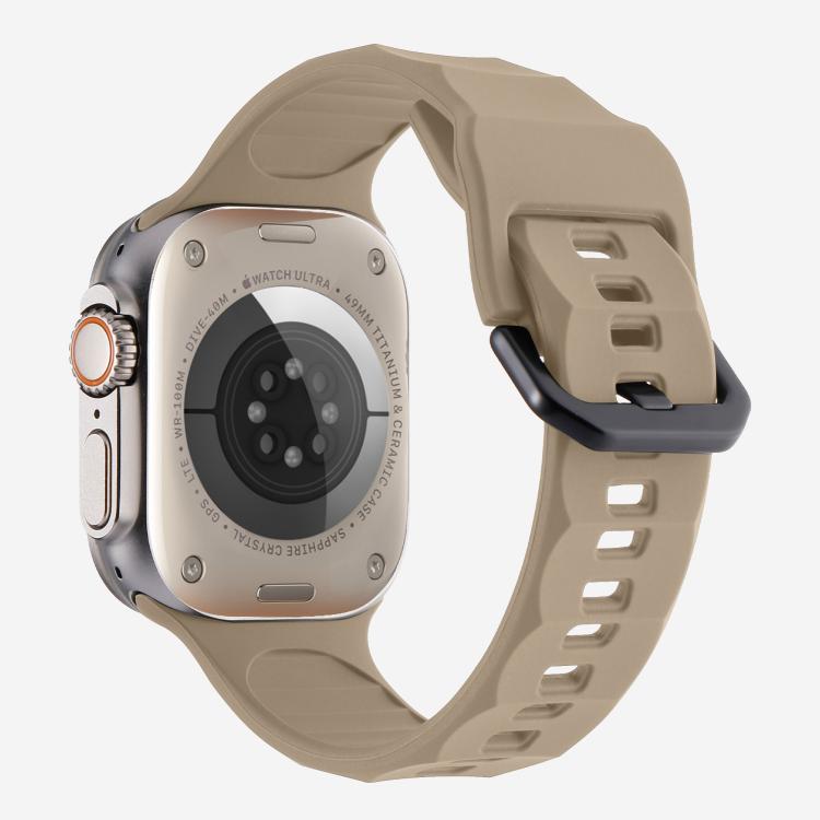 For Apple Watch 46mm / 49mm / 45mm / 44mm Kalebol Ripple Sports Silicone Strap(Brown) - Watch Bands by Kalebol | Online Shopping South Africa | PMC TechLife | Buy Now Pay Later Mobicred