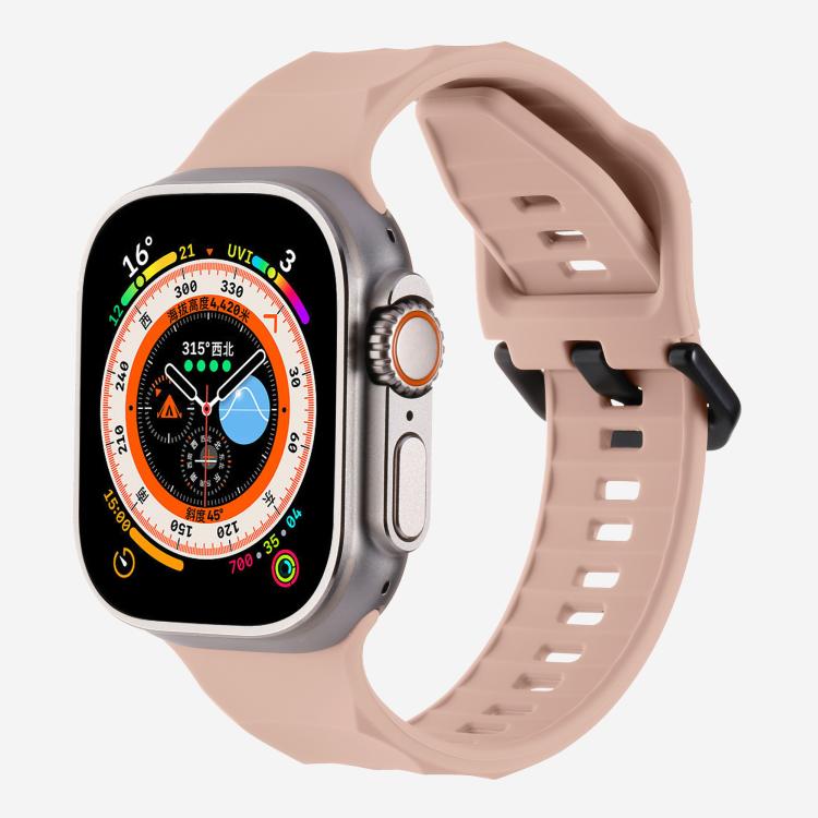 For Apple Watch 42mm / 41mm / 40mm / 38mm Kalebol Ripple Sports Silicone Strap(Pink Sand) - Watch Bands by Kalebol | Online Shopping South Africa | PMC TechLife | Buy Now Pay Later Mobicred