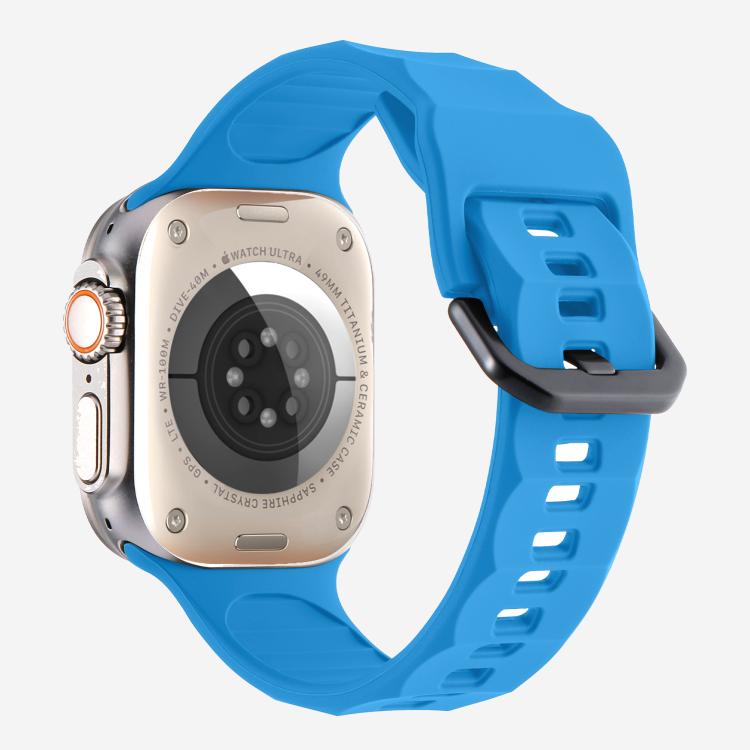 For Apple Watch 42mm / 41mm / 40mm / 38mm Kalebol Ripple Sports Silicone Strap(Blue) - Watch Bands by Kalebol | Online Shopping South Africa | PMC TechLife | Buy Now Pay Later Mobicred