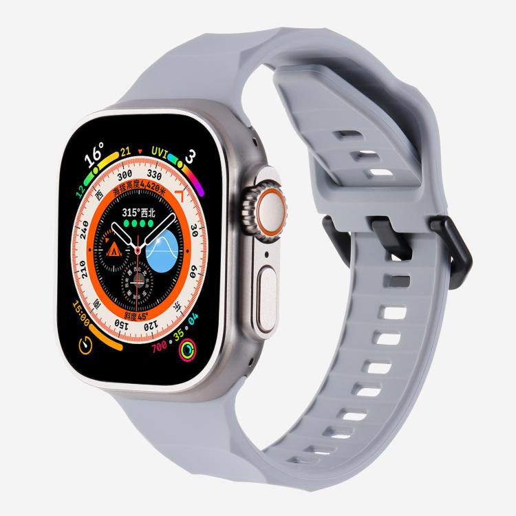 For Apple Watch 42mm / 41mm / 40mm / 38mm Kalebol Ripple Sports Silicone Strap(Space Grey) - Watch Bands by Kalebol | Online Shopping South Africa | PMC TechLife | Buy Now Pay Later Mobicred
