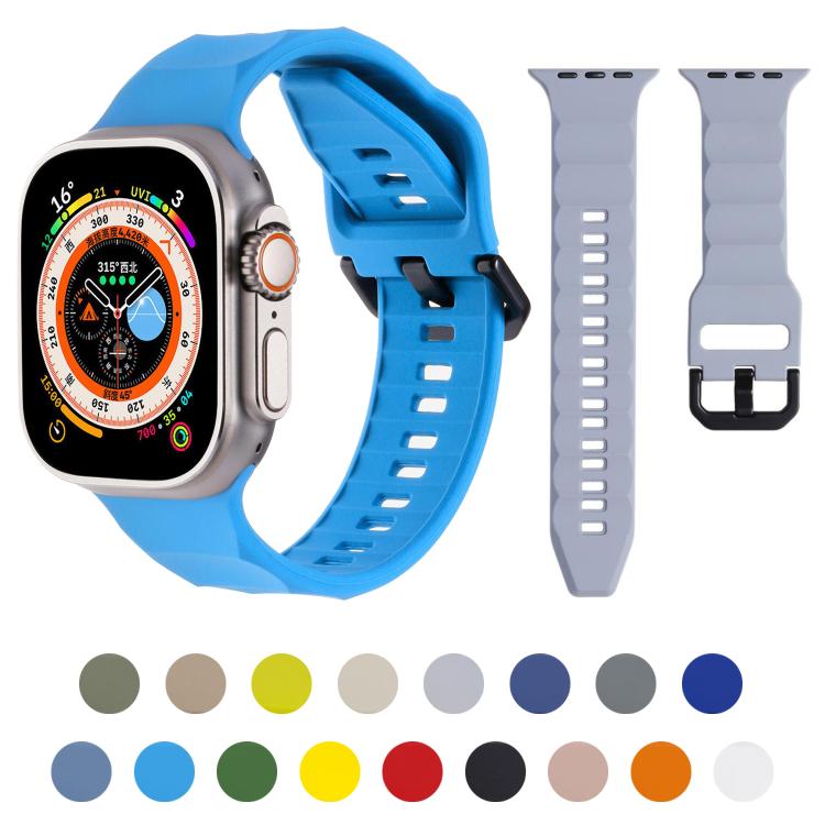 For Apple Watch 42mm / 41mm / 40mm / 38mm Kalebol Ripple Sports Silicone Strap(Space Grey) - Watch Bands by Kalebol | Online Shopping South Africa | PMC TechLife | Buy Now Pay Later Mobicred