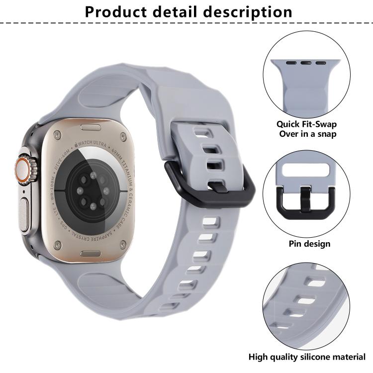 For Apple Watch 42mm / 41mm / 40mm / 38mm Kalebol Ripple Sports Silicone Strap(Starlight) - Watch Bands by Kalebol | Online Shopping South Africa | PMC TechLife | Buy Now Pay Later Mobicred
